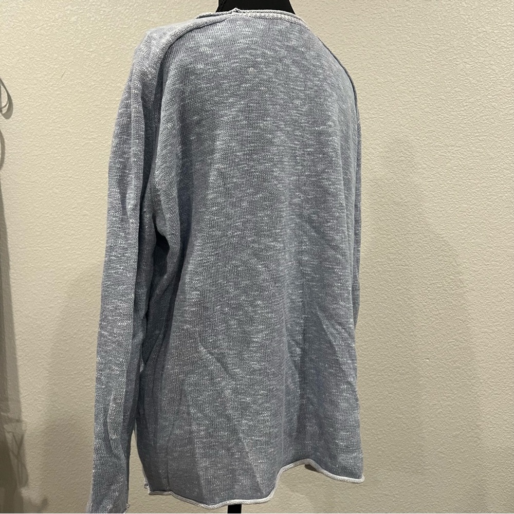 Eileen Fisher Light Blue,Marbled crewneck Linen Sweater Women's Oversized S - Picture 5 of 6